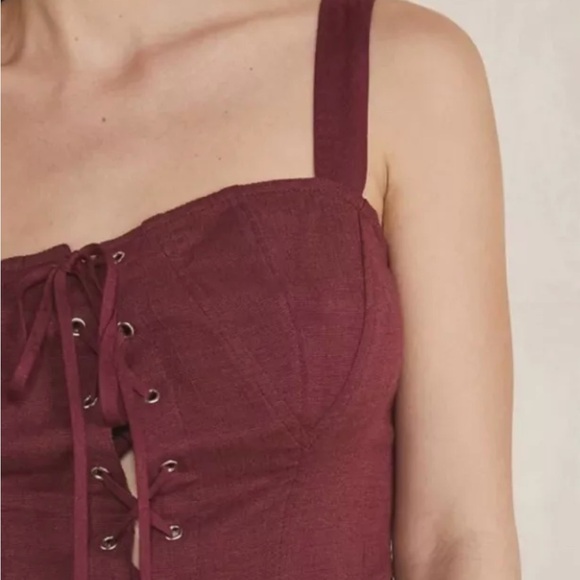 NWOT INTIMATELY By Free People Not A Chance Corset Mini Slip In Wild Garnet S - Picture 3 of 6